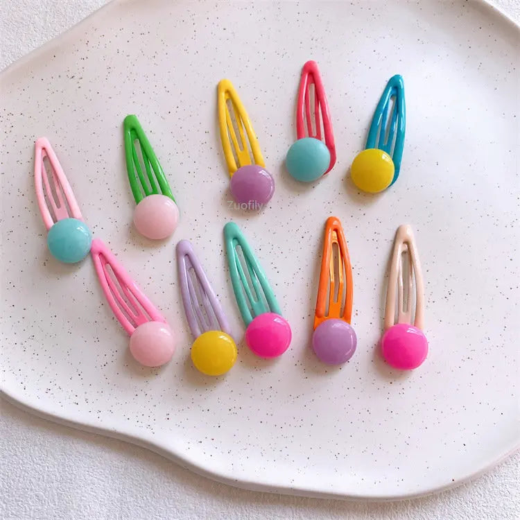 10pcs Colorful Glossy Cute Hairpins Set