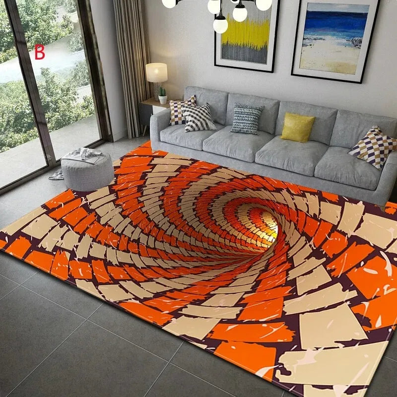 3D Vortex Illusion  Entrance Door Floor Carpet
