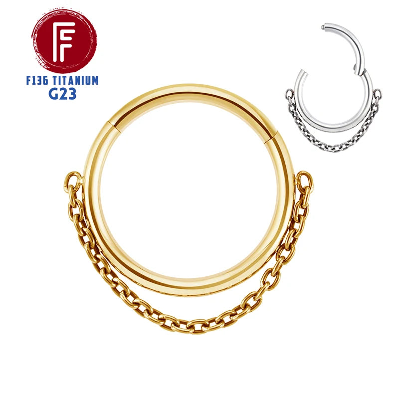 Anneaux de nez à chaîne segmentée - Boucles d'oreilles cartilage pour femmes 