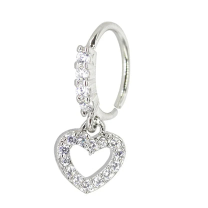 Anneaux de nez pendants en forme de cœur pour femmes