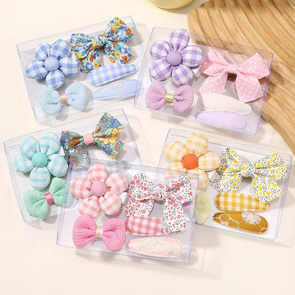 Toddler Girl Floral Bow Bunny Princess Hairpin Set