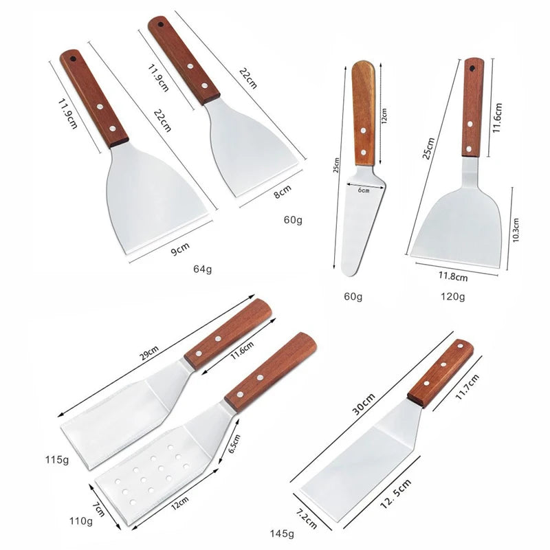 Non Stick Wooden Handle Pancake Beef Spatula Utensils