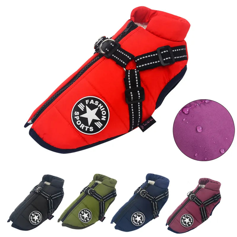 Pet Jacket Harness Winter Warm Dog's Coat