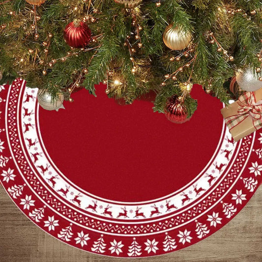 red christmas tree skirt
