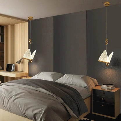 Lustre suspendu à LED papillon nordique