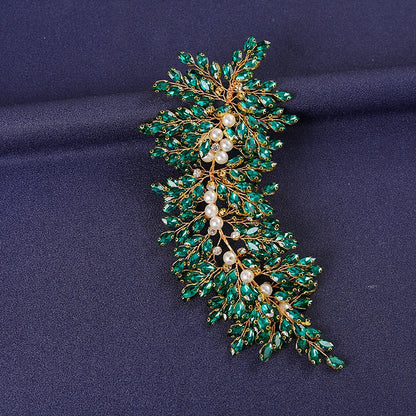Women's Rhinestone Green Crystal Pearl Hairband