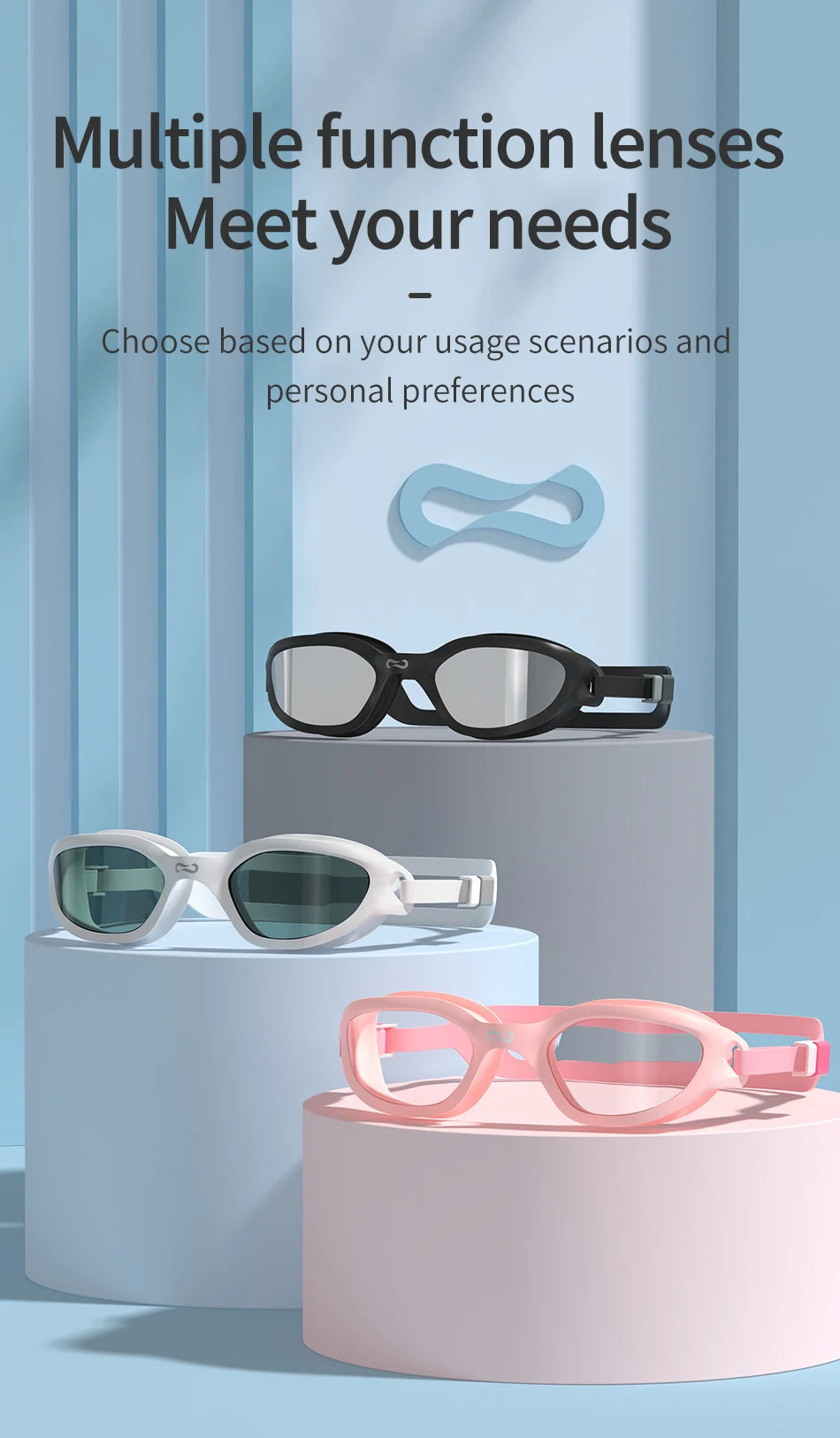 Lunettes de natation antibuée HD réglables