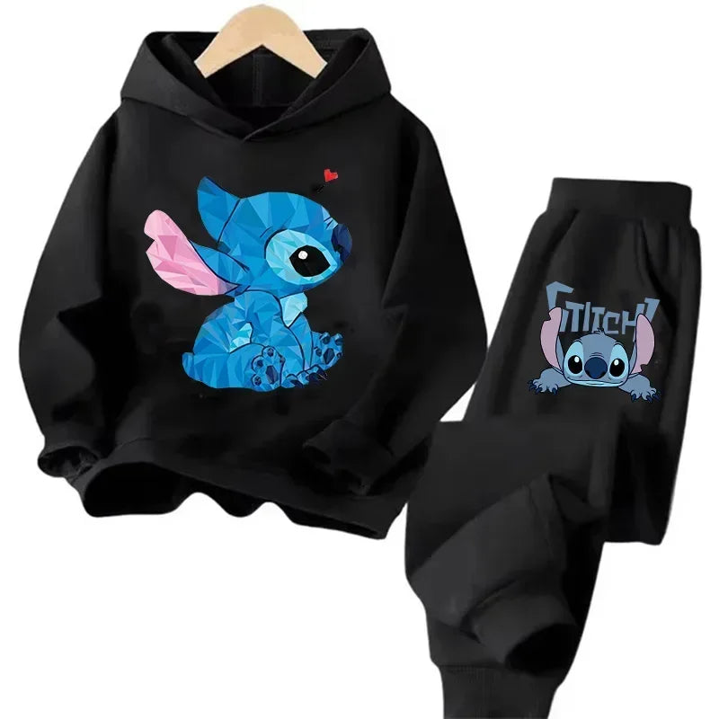 Kid's Stitch Anime Casual Hoodies Set