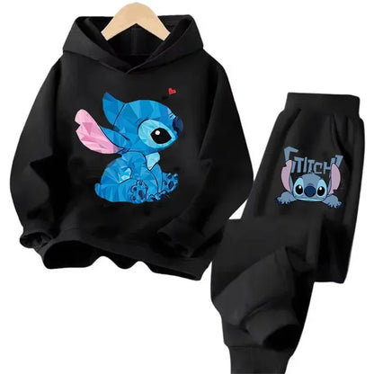 Kid's Stitch Anime Casual Hoodies Set