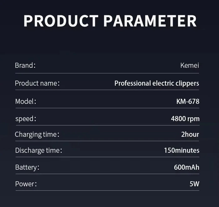 Tondeuse à cheveux rechargeable en métal pour animaux de compagnie