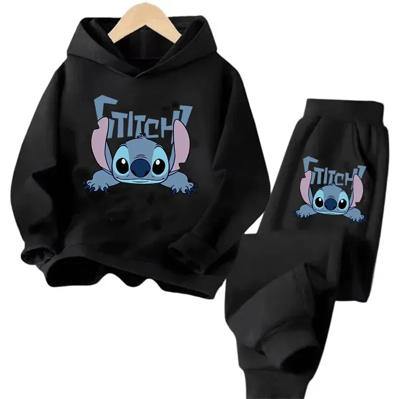 Kid's Stitch Anime Casual Hoodies Set