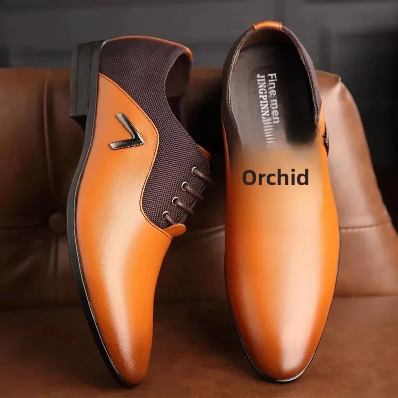 Chaussures habillées en cuir à enfiler pour hommes