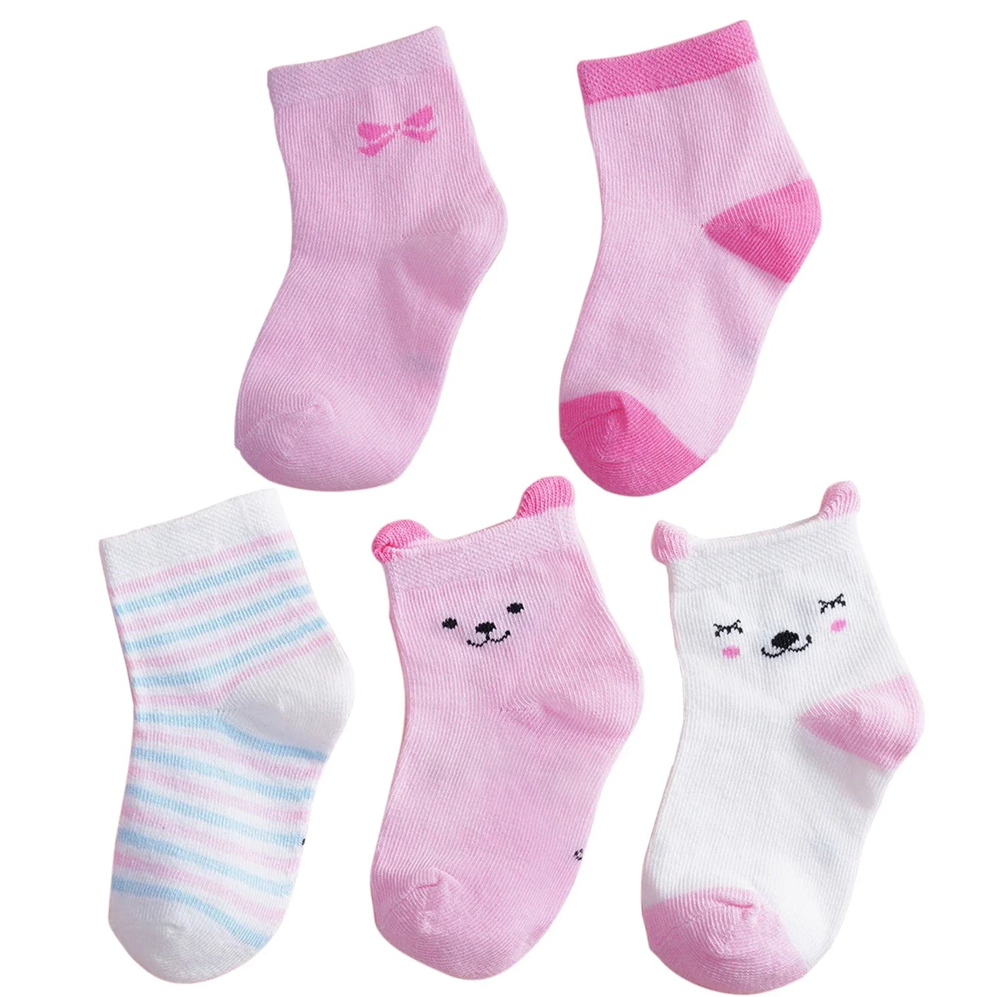 Enfants 5 paires de chaussettes à imprimé animal