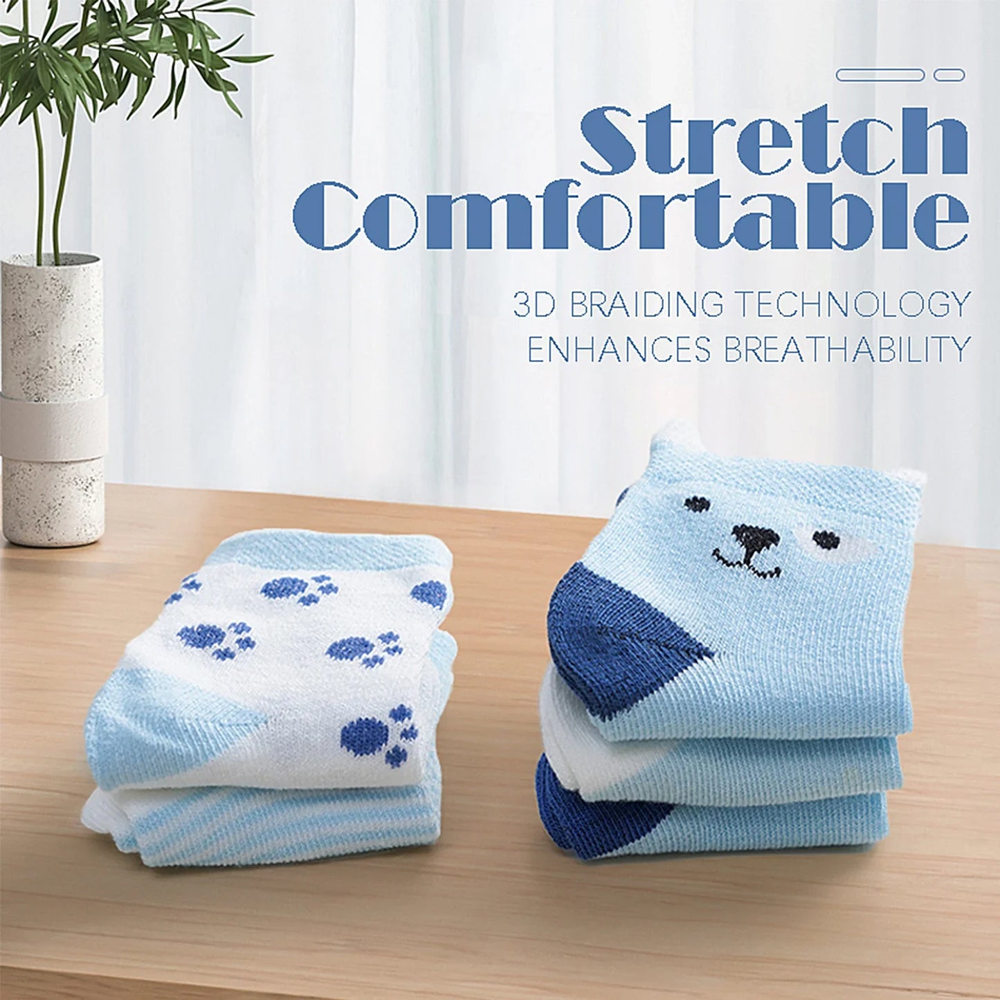 Enfants 5 paires de chaussettes à imprimé animal