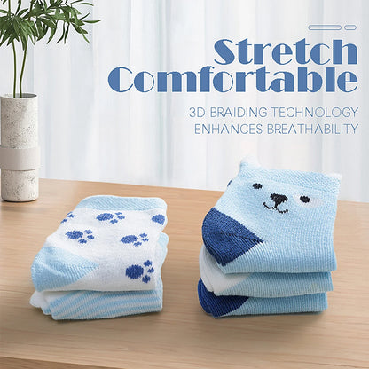 Enfants 5 paires de chaussettes à imprimé animal