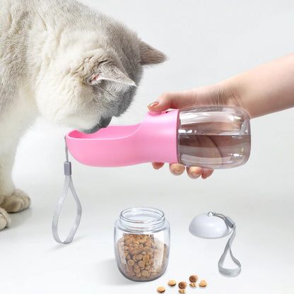 Distributeur portable d'eau et de nourriture pour animaux de compagnie 2 en 1