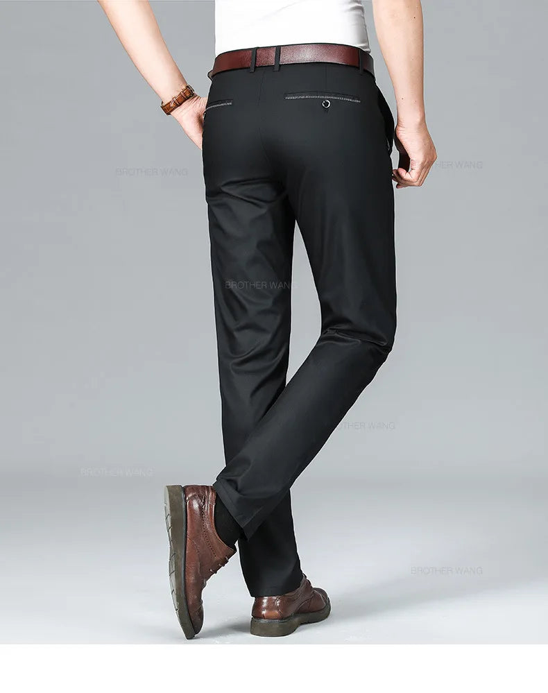 Pantalon d'attente élastique anti-rides doux pour hommes