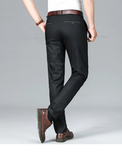 Pantalon d'attente élastique anti-rides doux pour hommes