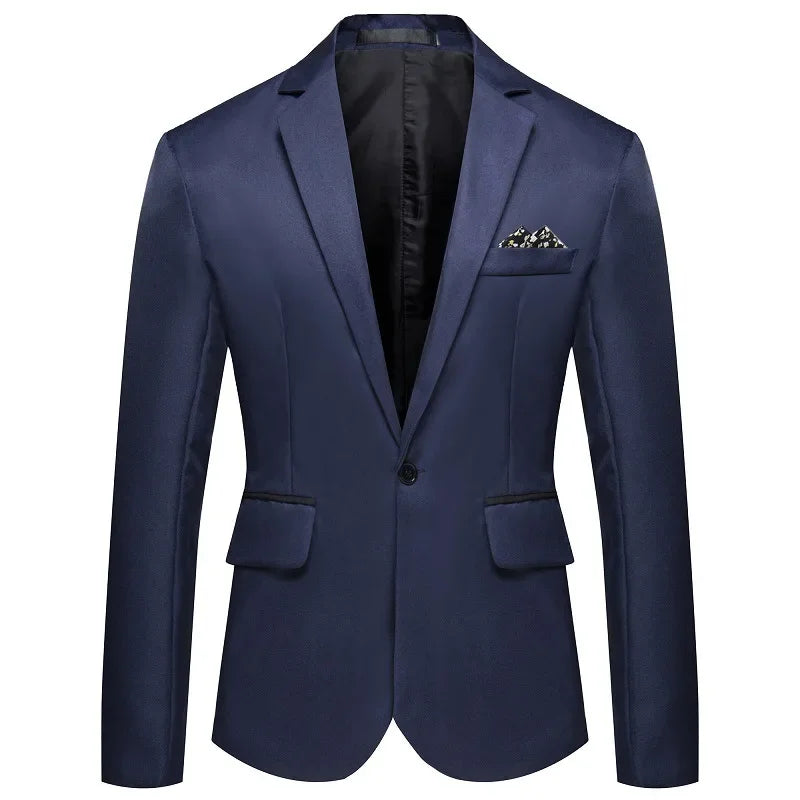 Men's Single Buttons Formal Business Suit Blazer