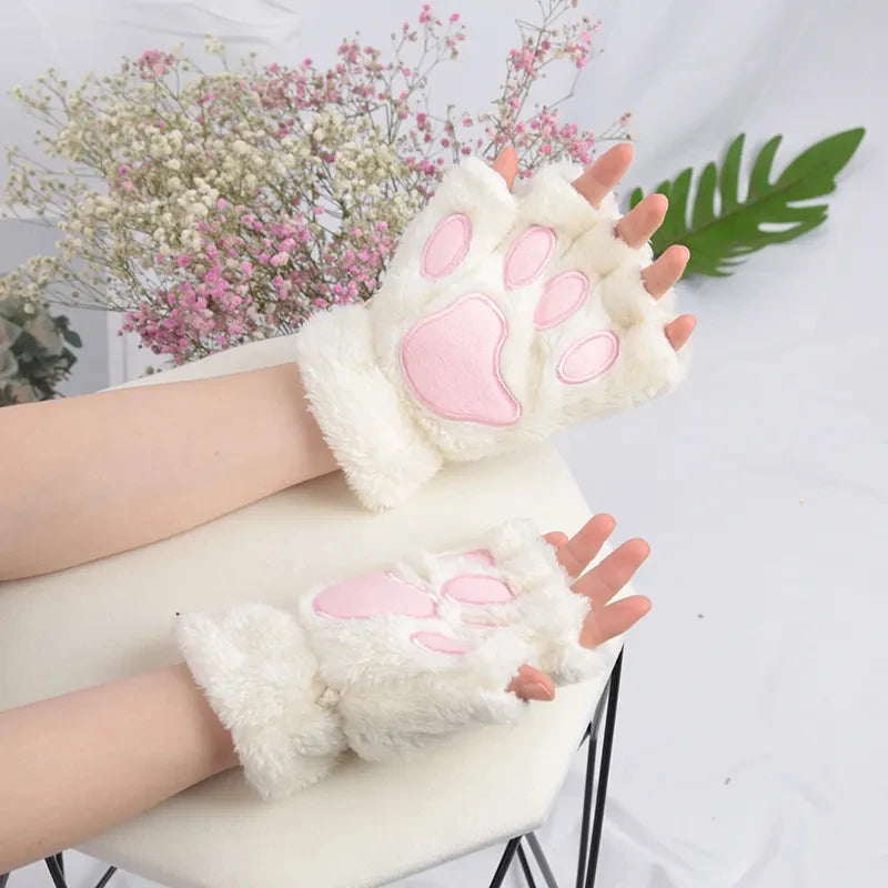 Chic Cat Claw Half Finger Gloves