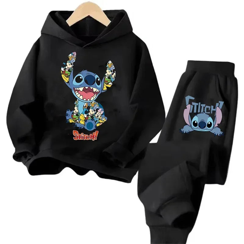 Kid's Stitch Anime Casual Hoodies Set