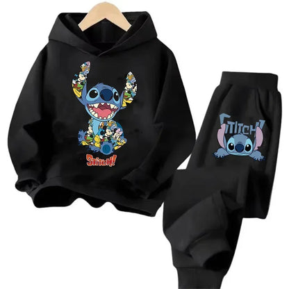 Kid's Stitch Anime Casual Hoodies Set
