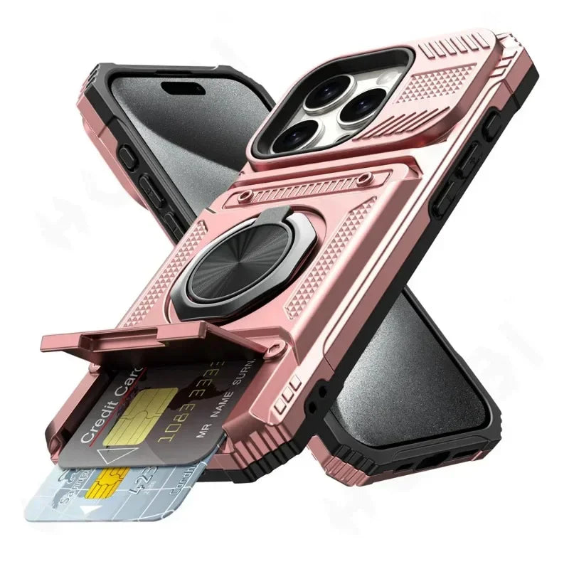 Rotated Ring Phone Protective Cover For iPhone 16 15 14 13 12 11 Pro Max