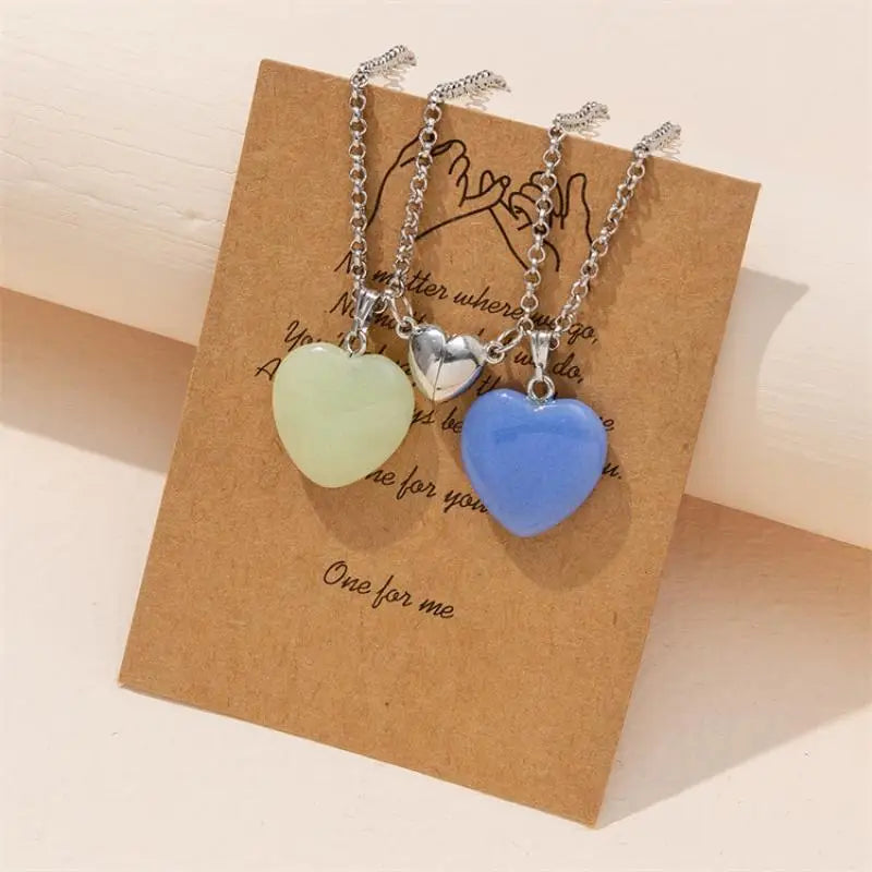 Love Couple Light Up Necklaces - Hexagonal Crystal Necklace