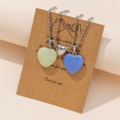 Love Couple Light Up Necklaces - Hexagonal Crystal Necklace