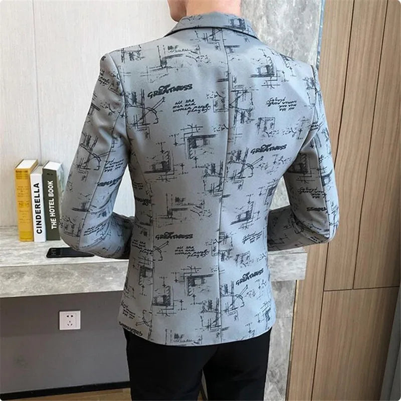 mens blazer printed