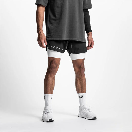 Summer Quick-Dry Double-Layer Gym Shorts for Men