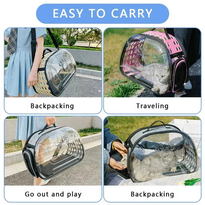 Transparent Foldable Outdoor Pet Carrier Handbag