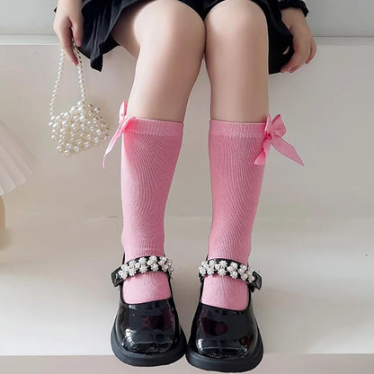 Nouveau Chaussettes hautes à nœud pour enfants