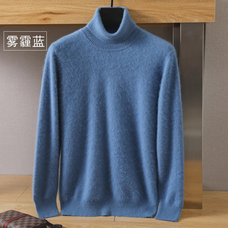 Pull ample à col roulé en tricot pour hommes