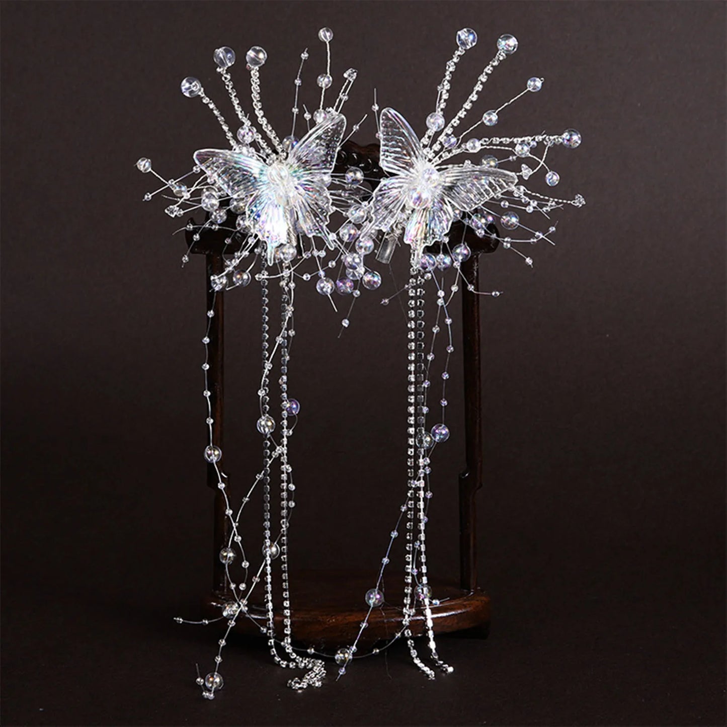 Women's Mermaid Pearl Butterfly Fairy Tassel Hair Clips