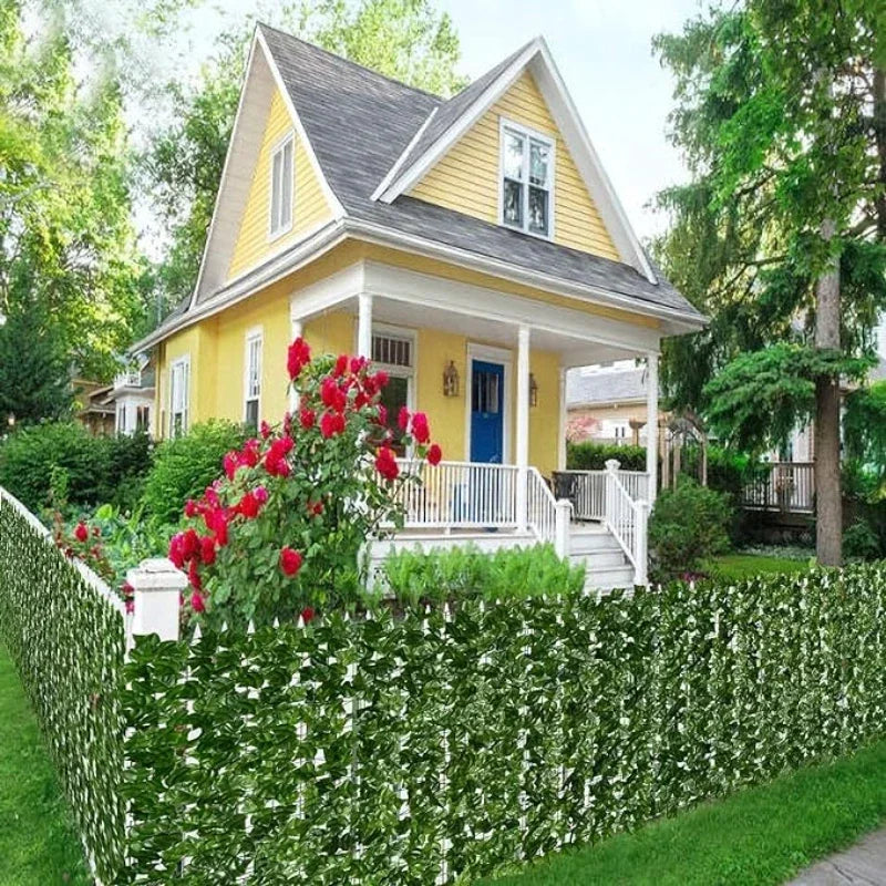 Clôture de confidentialité de mur végétal artificiel avec feuille en plastique
