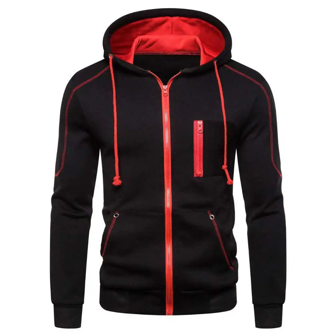 Farbblock-Fleece-Hoodie für Herren