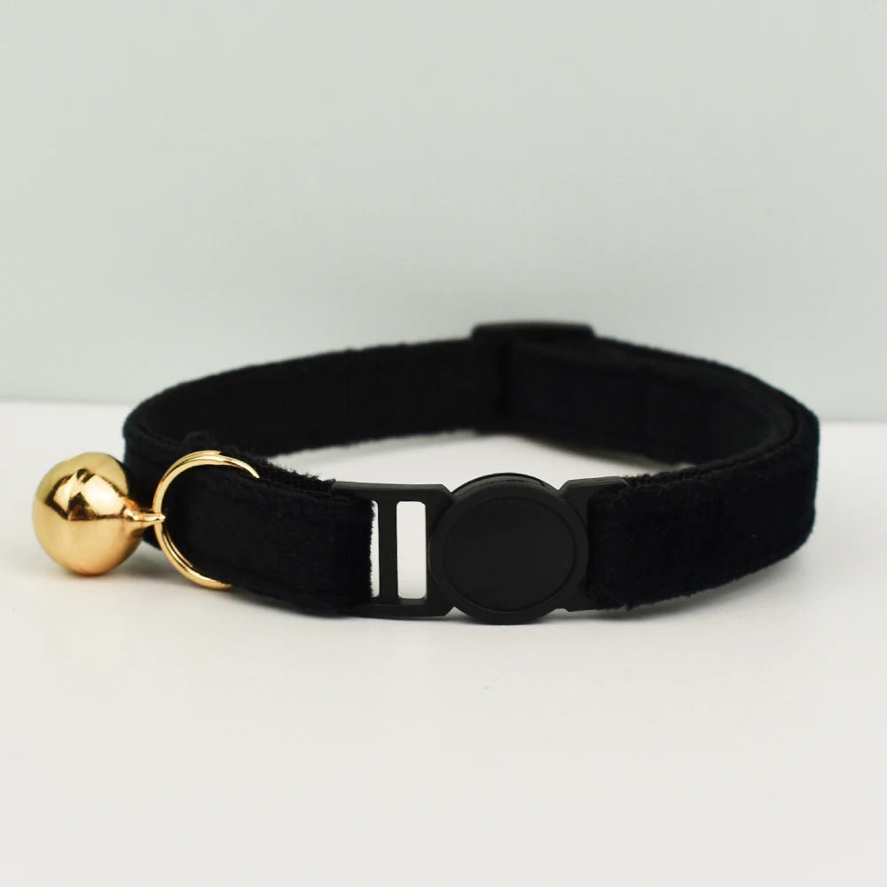 Adjustable Plaid Cat Collar with Bell Pendant