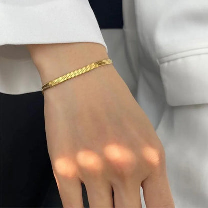 Bracelet de cheville en chaîne serpent en acier inoxydable pour femme