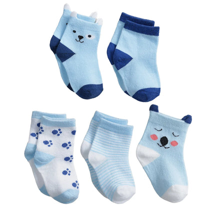 Enfants 5 paires de chaussettes à imprimé animal