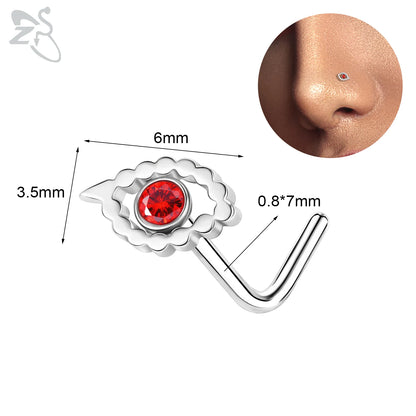 Anneaux de nez pendants en forme d'oeil de papillon pour femmes, 1 pièce