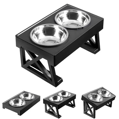 adjustable elevated dog bowls