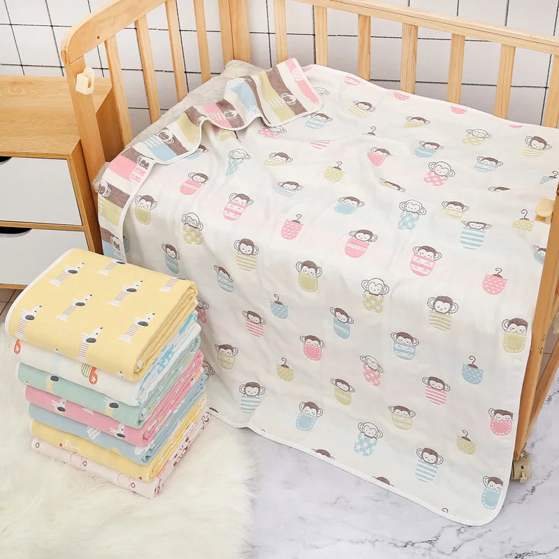 Serviette de bain pour bébé en gaze jacquard à six couches