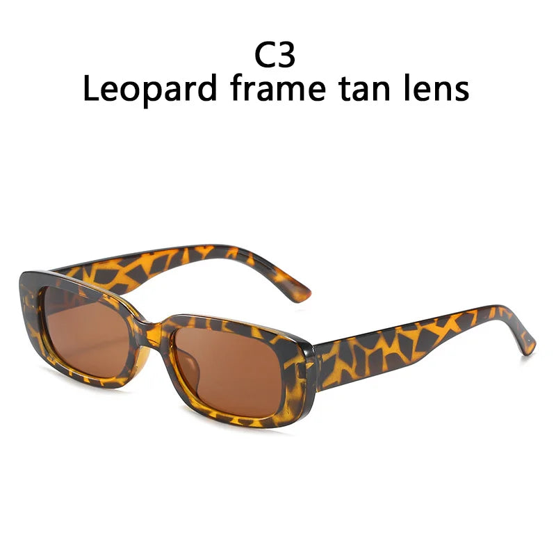 Rechteckige quadratische Retro-Sonnenbrille mit UV400-Schutz für Herren