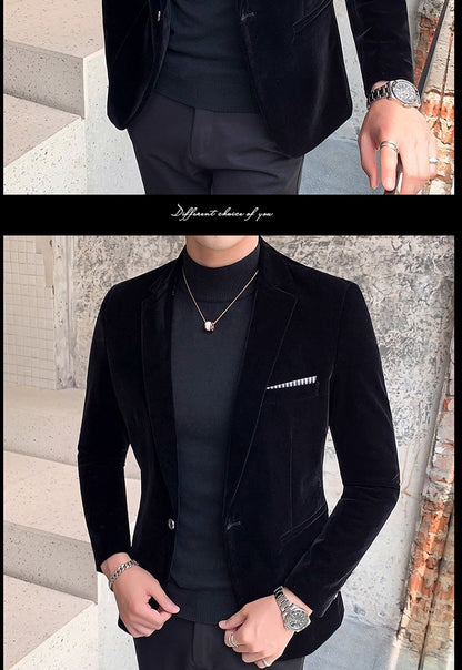 Men's American Style Velvet Blazer