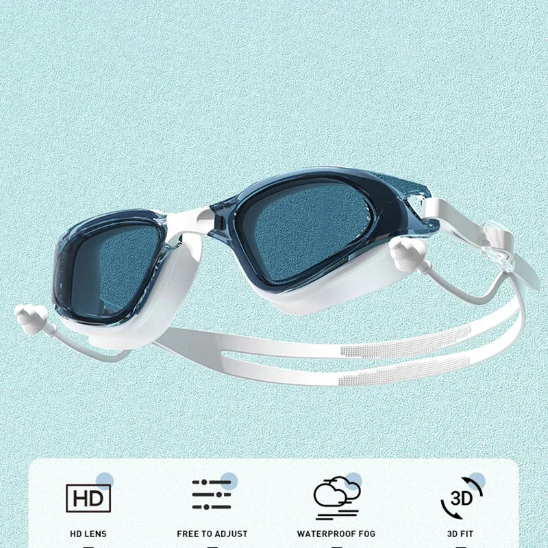 HD Anti-Fog Adult Swimming Goggles Set