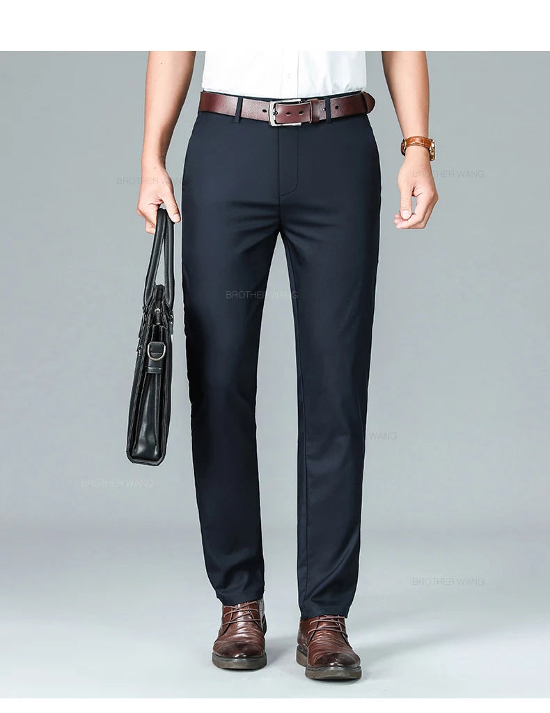Pantalon d'attente élastique anti-rides doux pour hommes