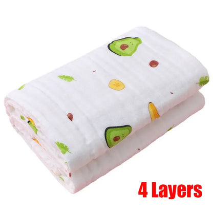 6-Layer Cotton Cartoon Baby Bath Towel