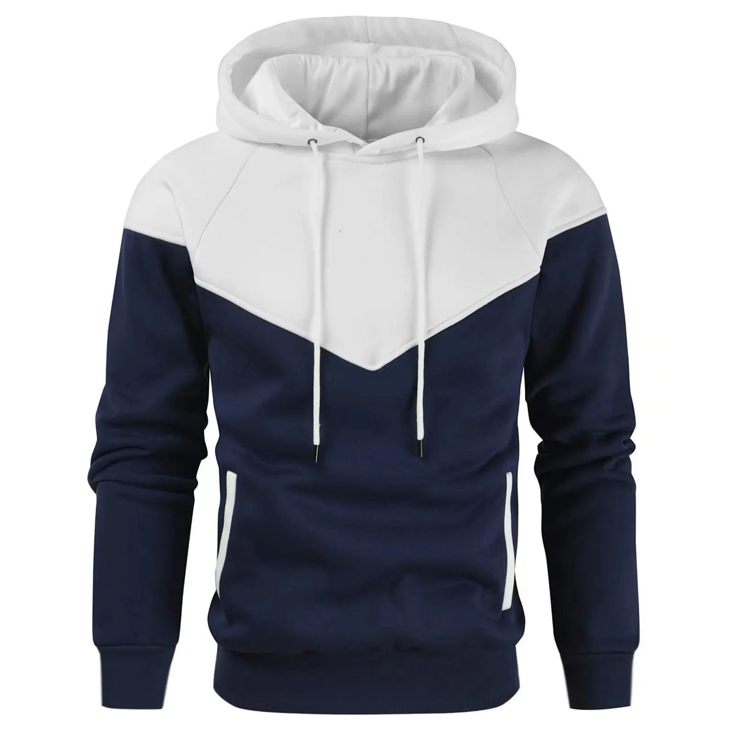 Korean Style Men's Vertical Stripe Color Block Hoodies