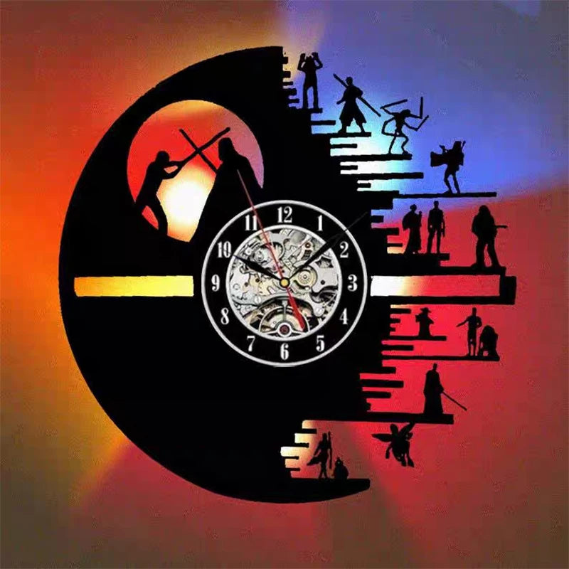 Nordic Remote Control Creative Vinyl Record LED Wall Clock